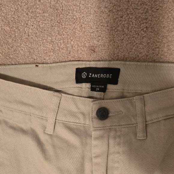 Zanerobe Men's Khaki Jogger Pants with Gray Cuffs - Picture 2 of 3